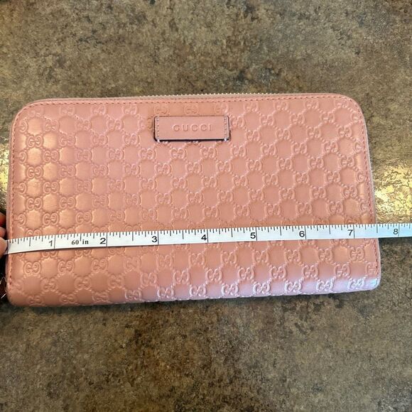 Gucci Micro Guccissima Long Wallet Leather Pink with BOX - Picture 13 of 16